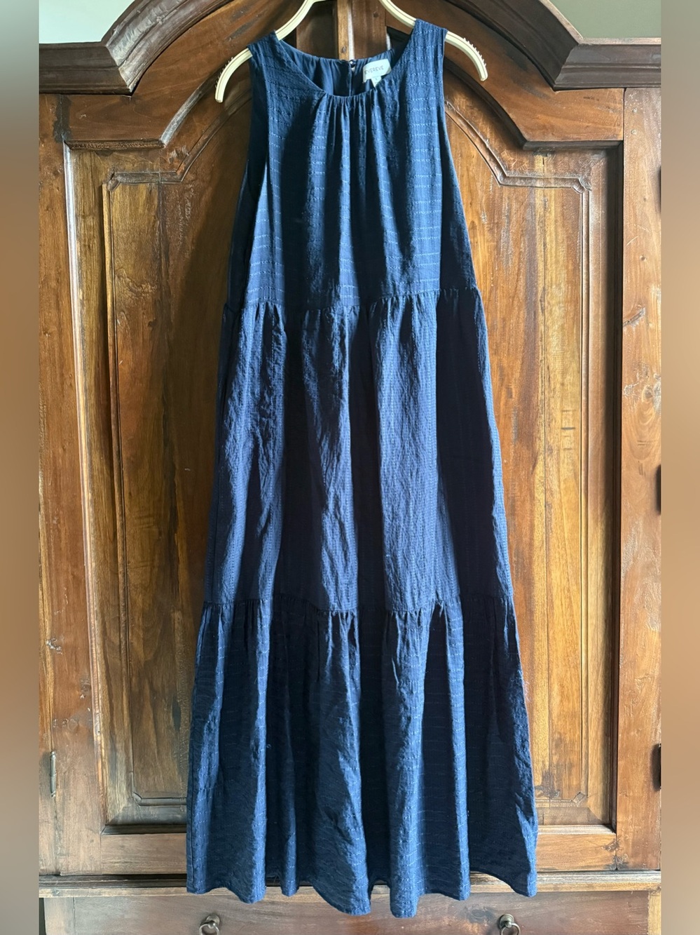 EverEve Navy Blue Tiered Midi Maxi Dress